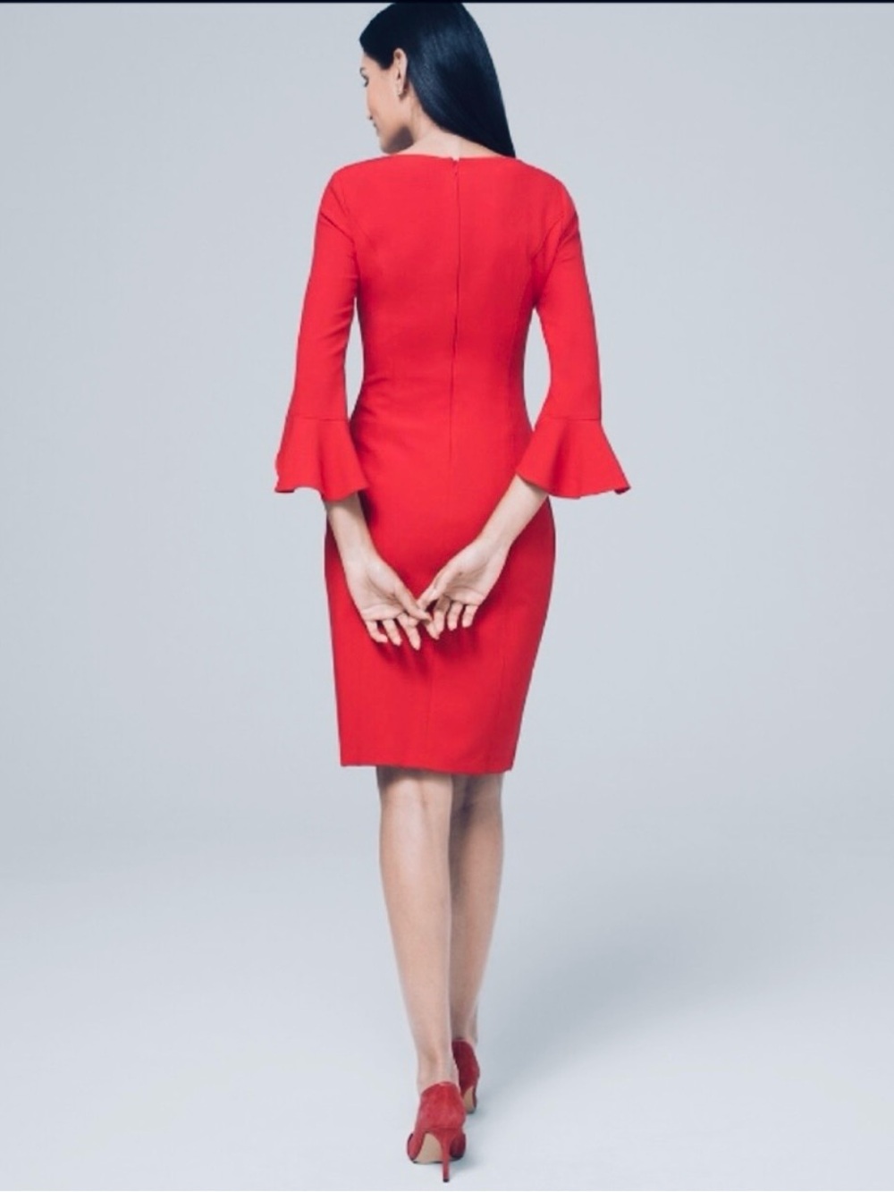 NWOT WHBM Body-Perfecting Flutter Sleeve Dress Fits as Sz 6 - Picture 3 of 12